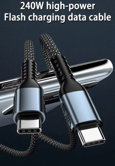 CABLE 004  PD 240W 5A Super Fast Charging USB Type-C Cable with Tinned Copper Conductor for LaptopTabletiPhone 15 Pro Max